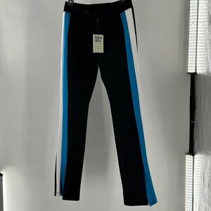 PAM & GELA F18 Track Pants Petite Turquoise White Side Stripe Black Athletic